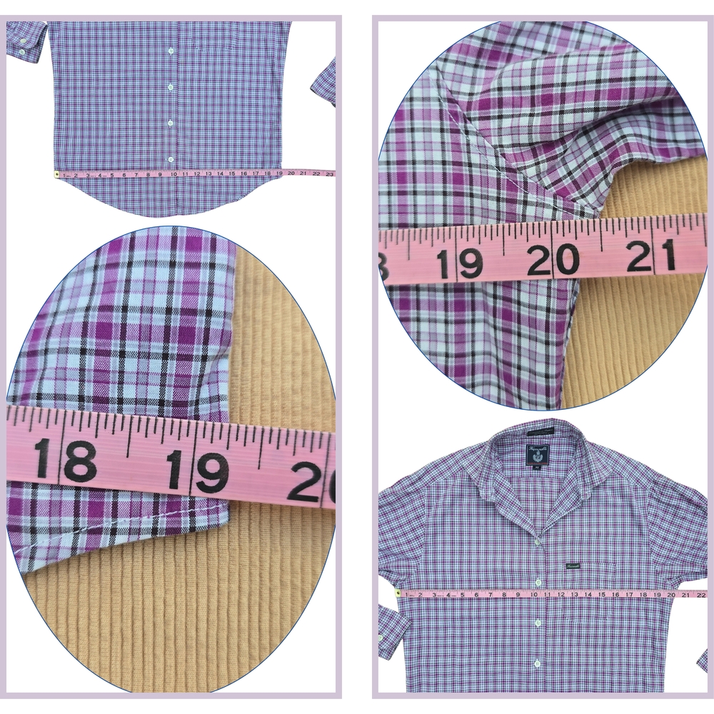 Façonnable Button-Down In Purple Small Check Plaid Extra Small - Picture 4 of 10